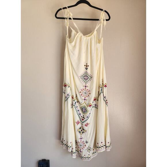 NWD By Anthropologie Embroidered Maxi Dress Size S Ivory #9E419 - Picture 2 of 16